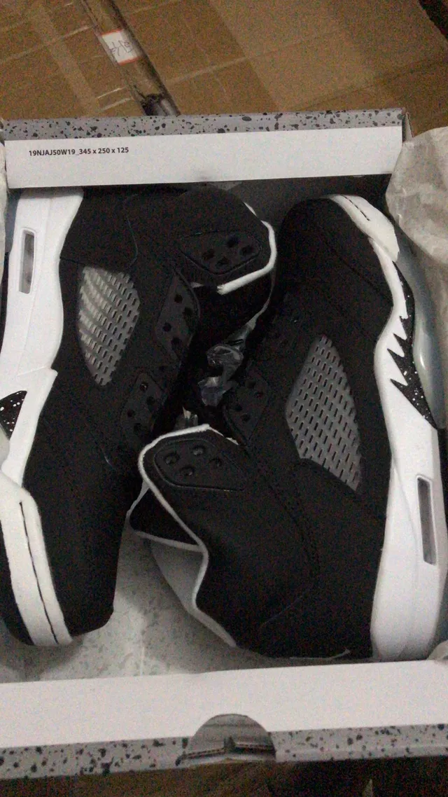 Air Jordan 5 Black White Blue Basketball Shoes 5