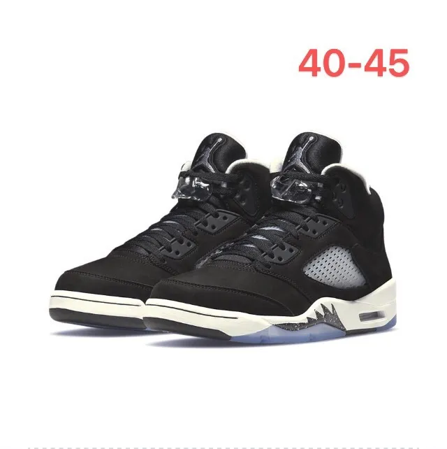 Air Jordan 5 Black White Blue Basketball Shoes 6