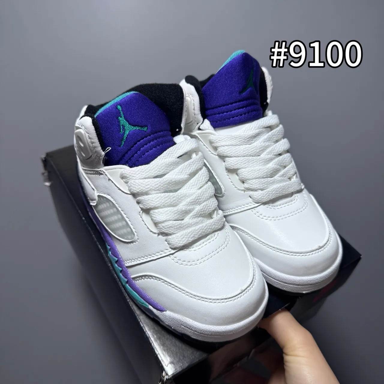 Air Jordan 5 Noir Blanc Rouge Chaussures de basketball pour enfant 5