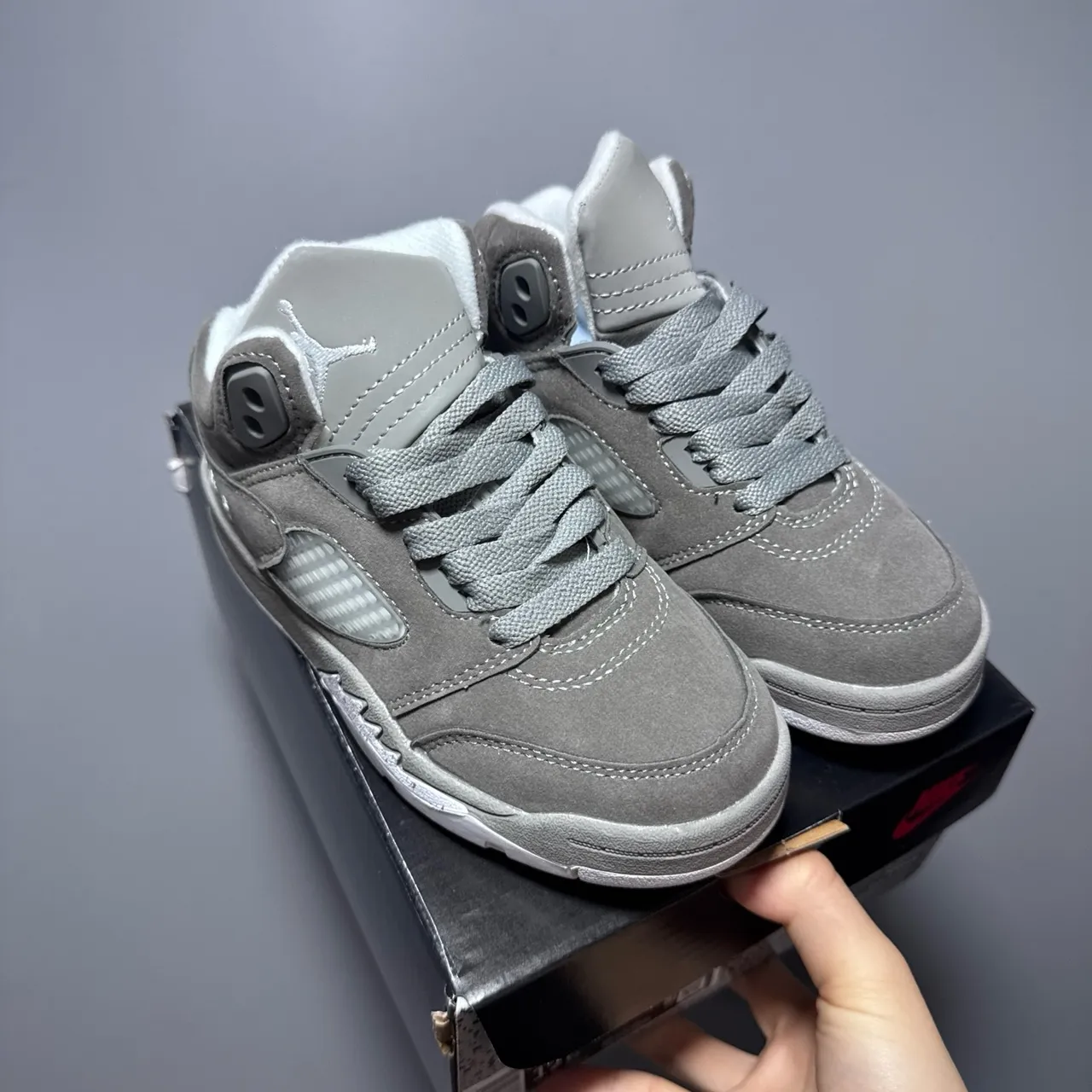 Air Jordan 5 Noir Blanc Rouge Chaussures de basketball pour enfant 13