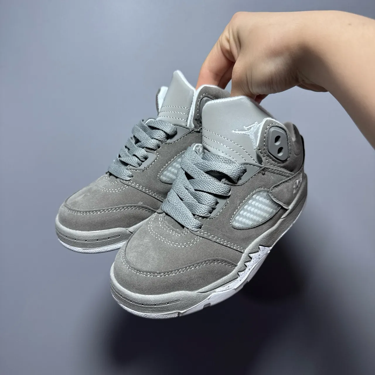 Air Jordan 5 Noir Blanc Rouge Chaussures de basketball pour enfant 15