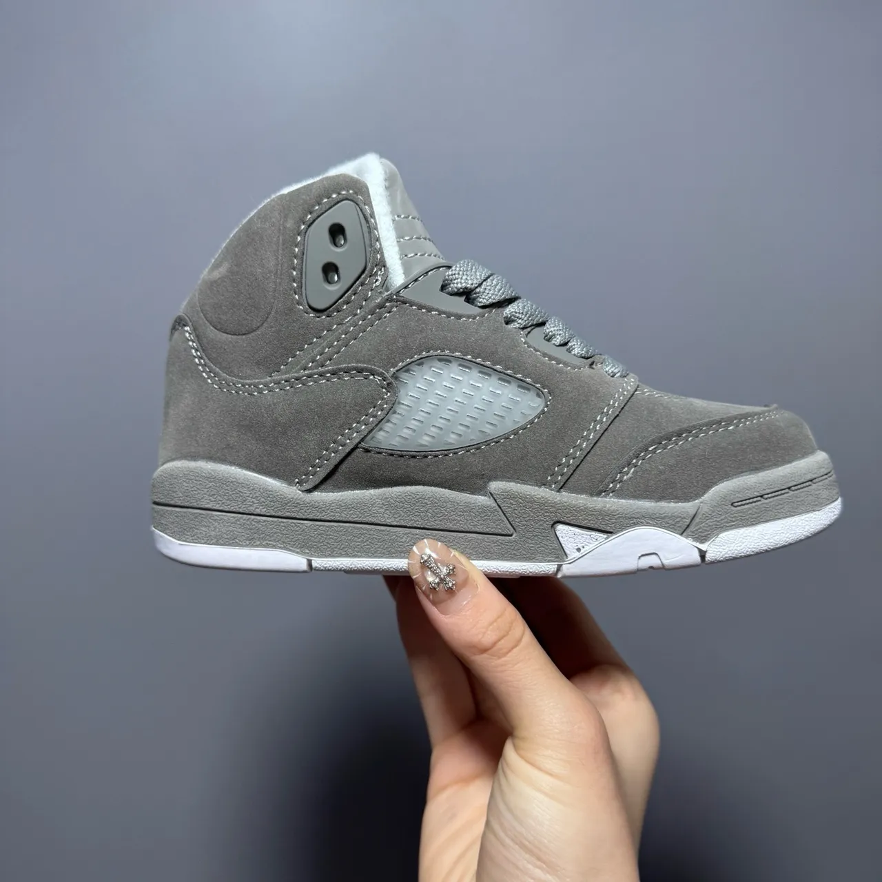 Air Jordan 5 Noir Blanc Rouge Chaussures de basketball pour enfant 16