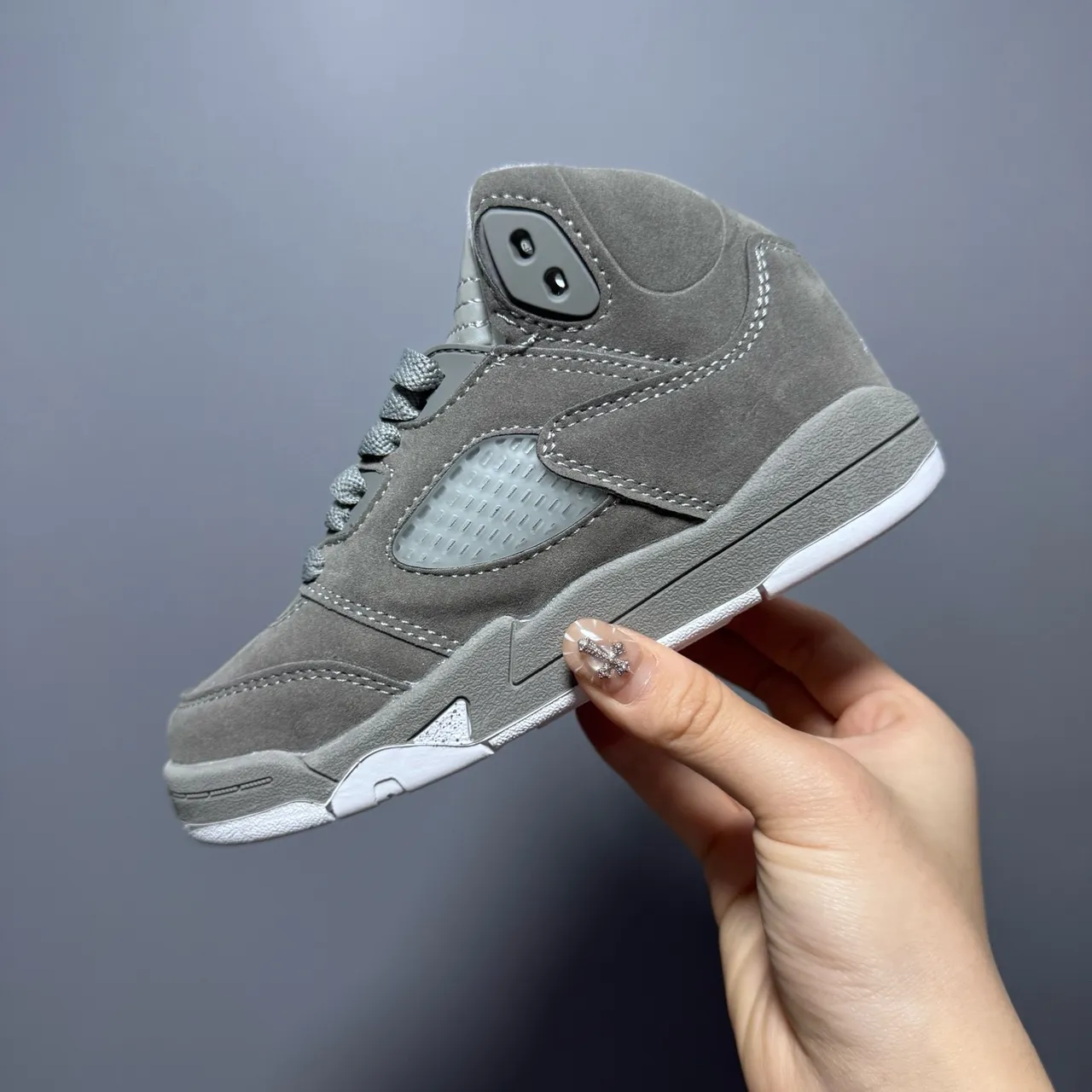Air Jordan 5 Noir Blanc Rouge Chaussures de basketball pour enfant 18