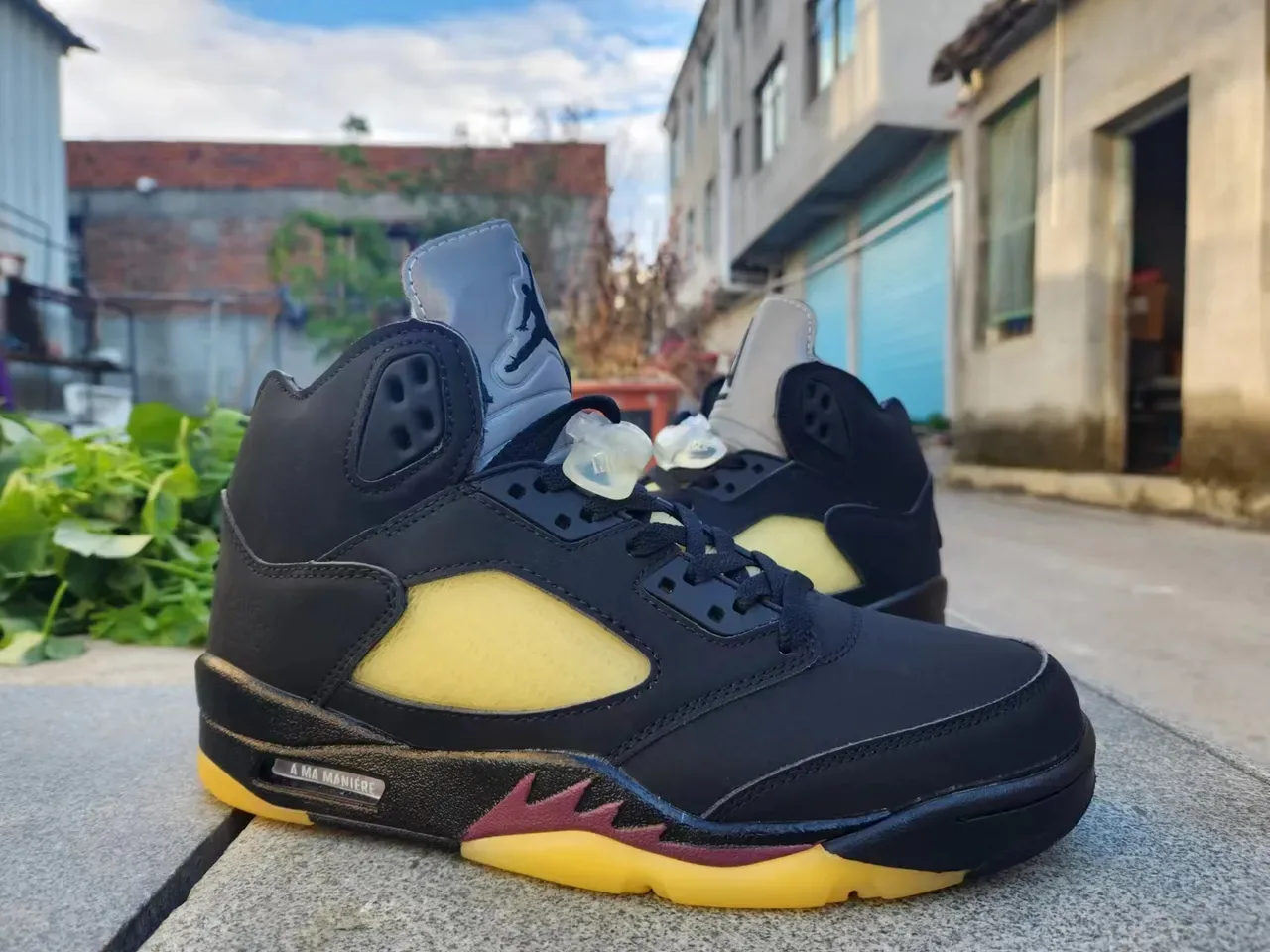 Air Jordan 5 Noir Jaune Marron Chaussures de Basket 2