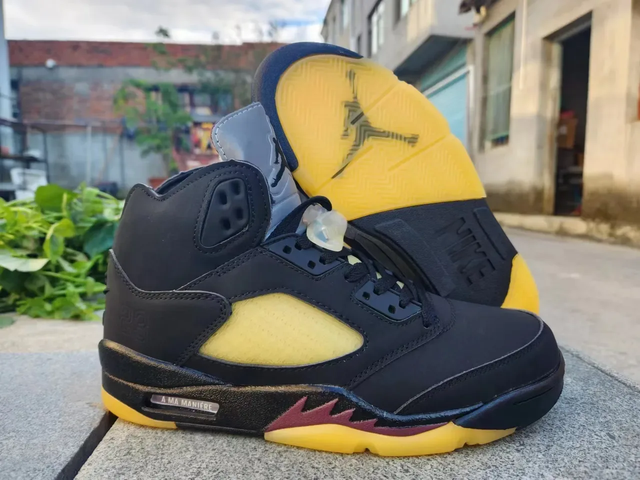 Air Jordan 5 Noir Jaune Marron Chaussures de Basket 5