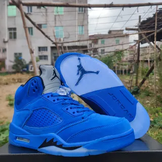 Air Jordan 5 蓝色麂皮高帮篮球鞋