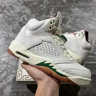 Air Jordan 5 Off-White Green Lightning Bolt zapatos de baloncesto