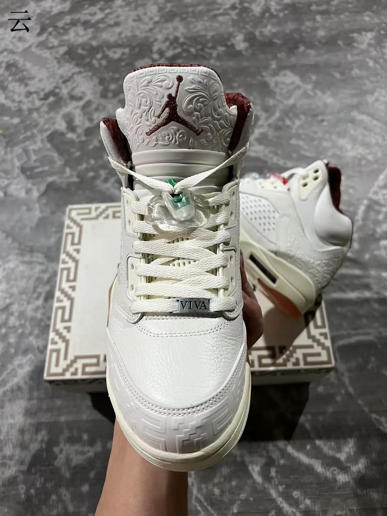 Air Jordan 5 Off-White Green Lightning Bolt Basketball Shoes 3