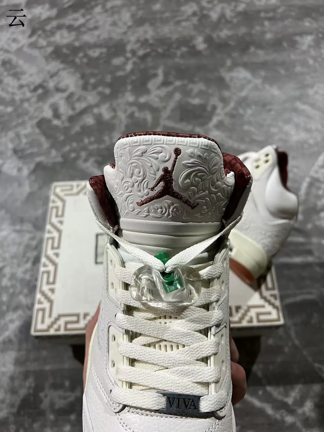 Air Jordan 5 Off-White Green Lightning Bolt Basketball Shoes 4