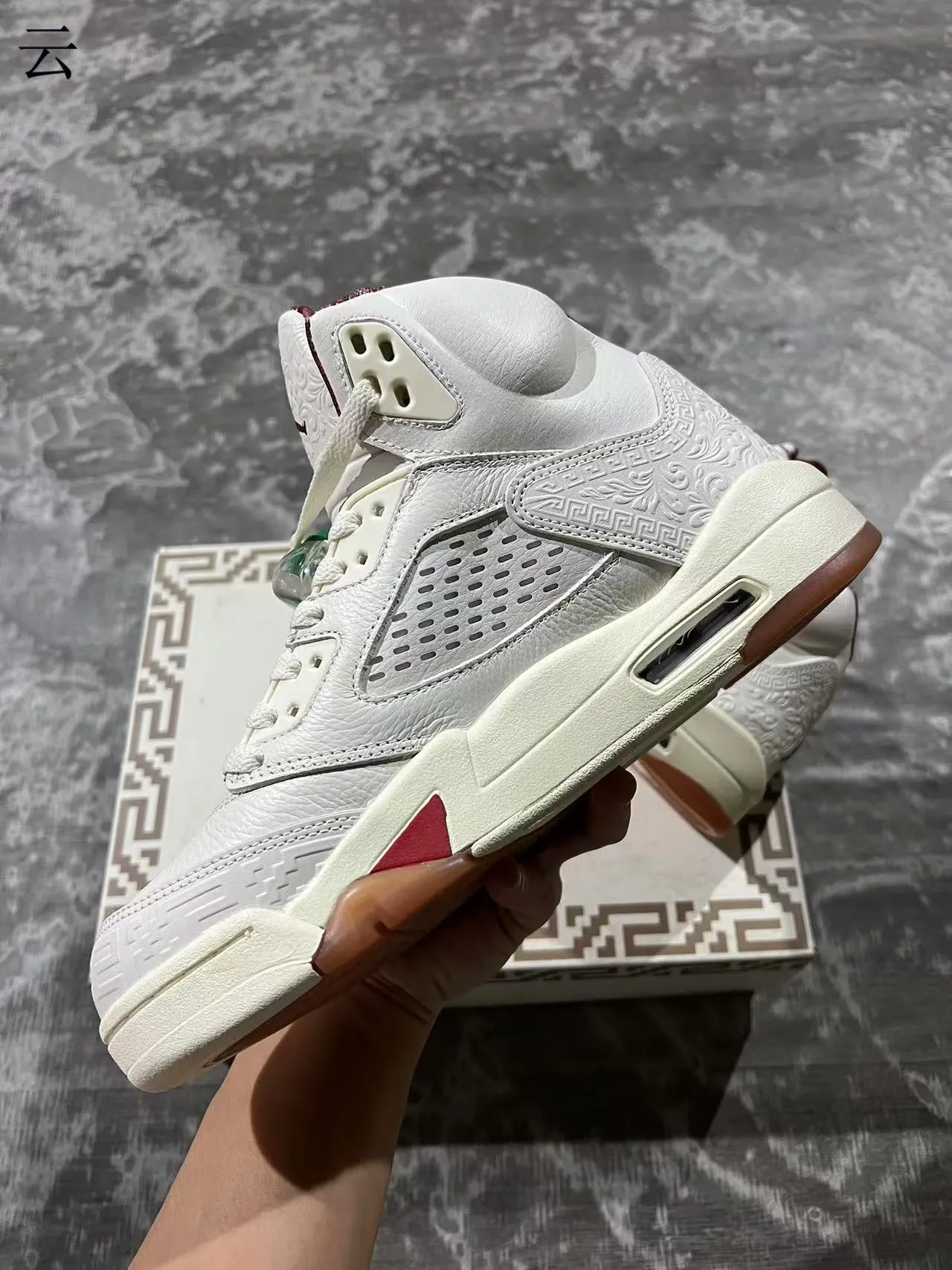 Air Jordan 5 Off-White Green Lightning Bolt Basketball Shoes 5