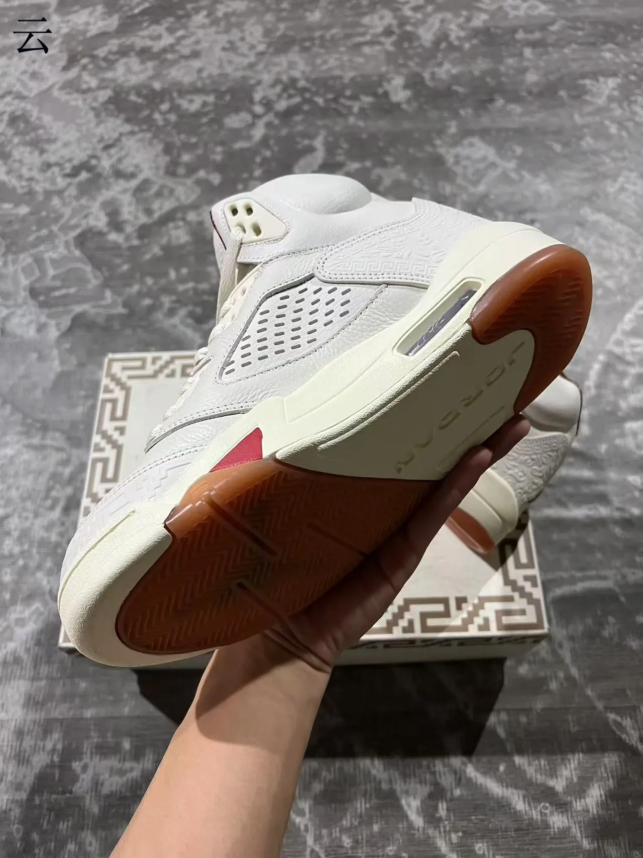 Air Jordan 5 Off-White Green Lightning Bolt Basketball Shoes 6