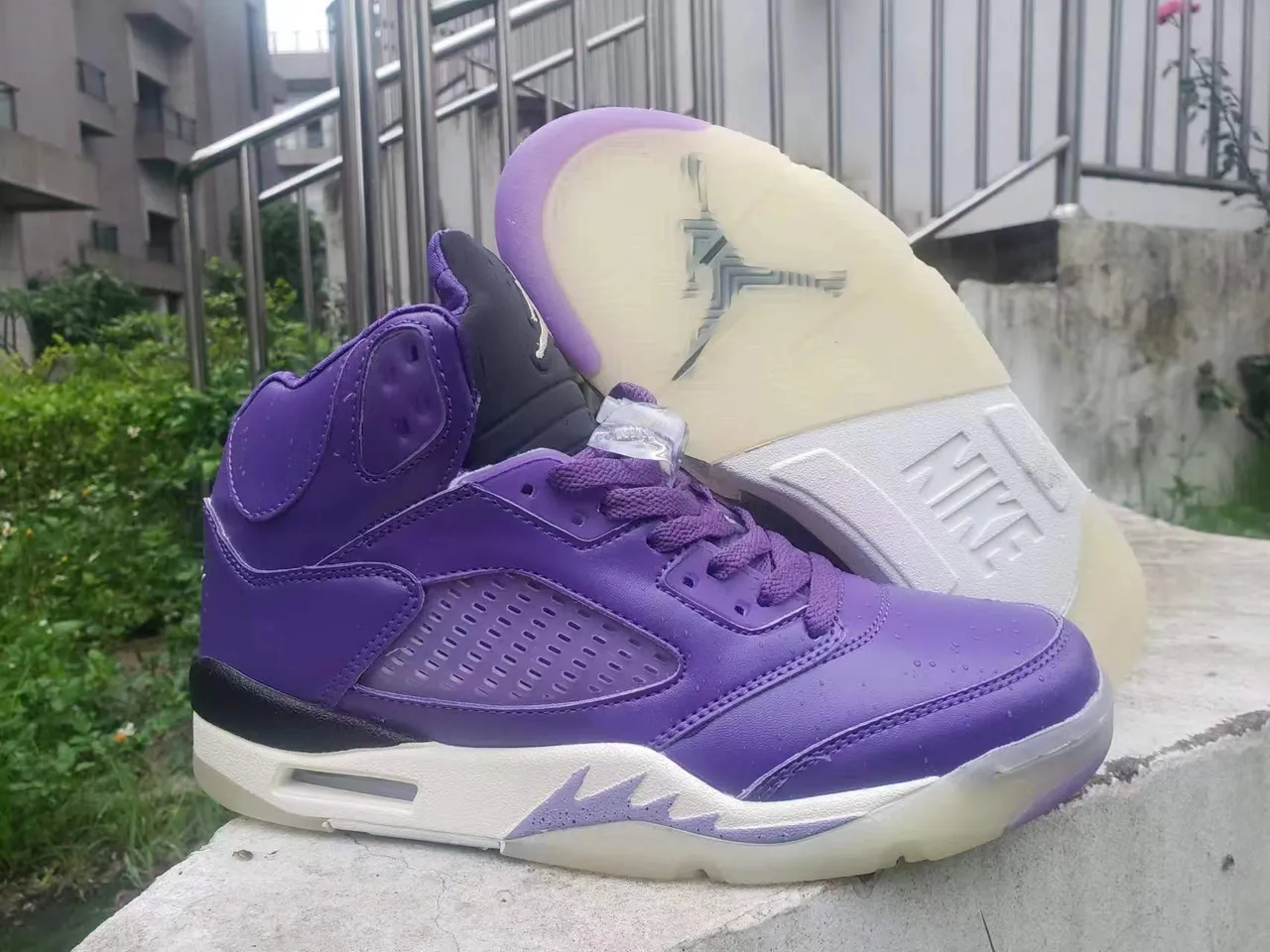 Air Jordan 5 Purple Basketball Shoes 4