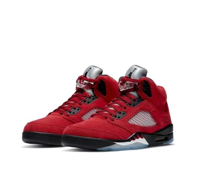Air Jordan 5 Red Black Blue Basketball Shoes 4