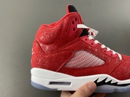 Air Jordan 5 Red White Black Basketball Shoes 3