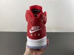 Air Jordan 5 Red White Black Basketball Shoes 4