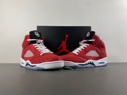 Air Jordan 5 Red White Black Basketball Shoes 13