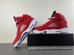 Air Jordan 5 Red White Black Basketball Shoes 14