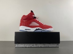 Air Jordan 5 Red White Black Basketball Shoes 15