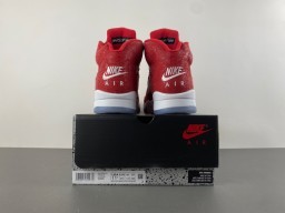 Air Jordan 5 Red White Black Basketball Shoes 17
