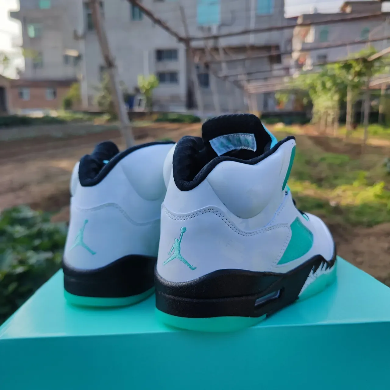 Air Jordan 5 Branco Cinza Camo Verde Menta Tênis de Basquete 2