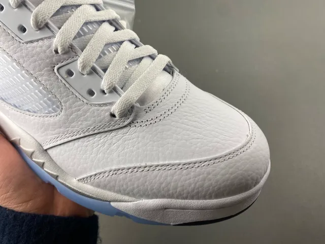 Air Jordan 5 White Light Blue Basketball Shoes 2