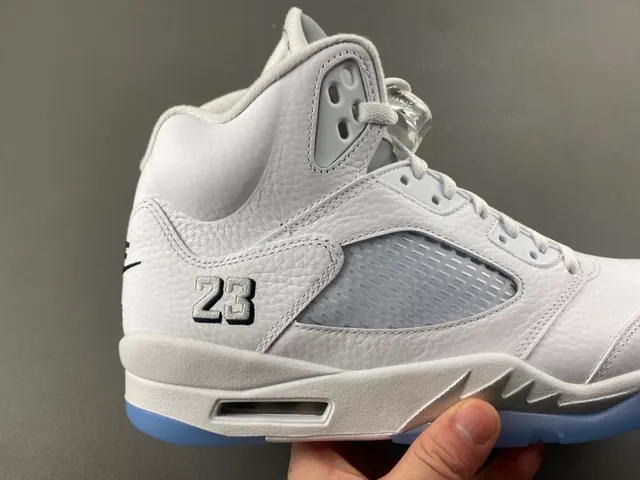Air Jordan 5 White Light Blue Basketball Shoes 3
