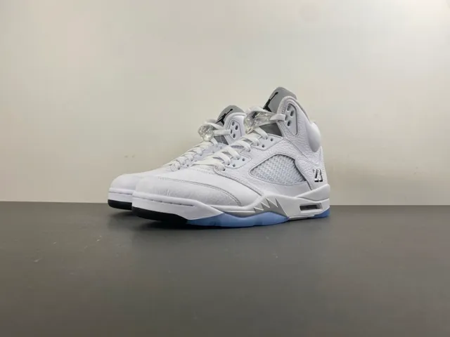 Air Jordan 5 White Light Blue Basketball Shoes 10