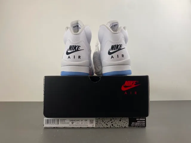 Air Jordan 5 White Light Blue Basketball Shoes 18