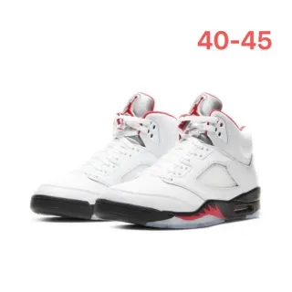Air Jordan 5 White Red Black Basketball Shoes