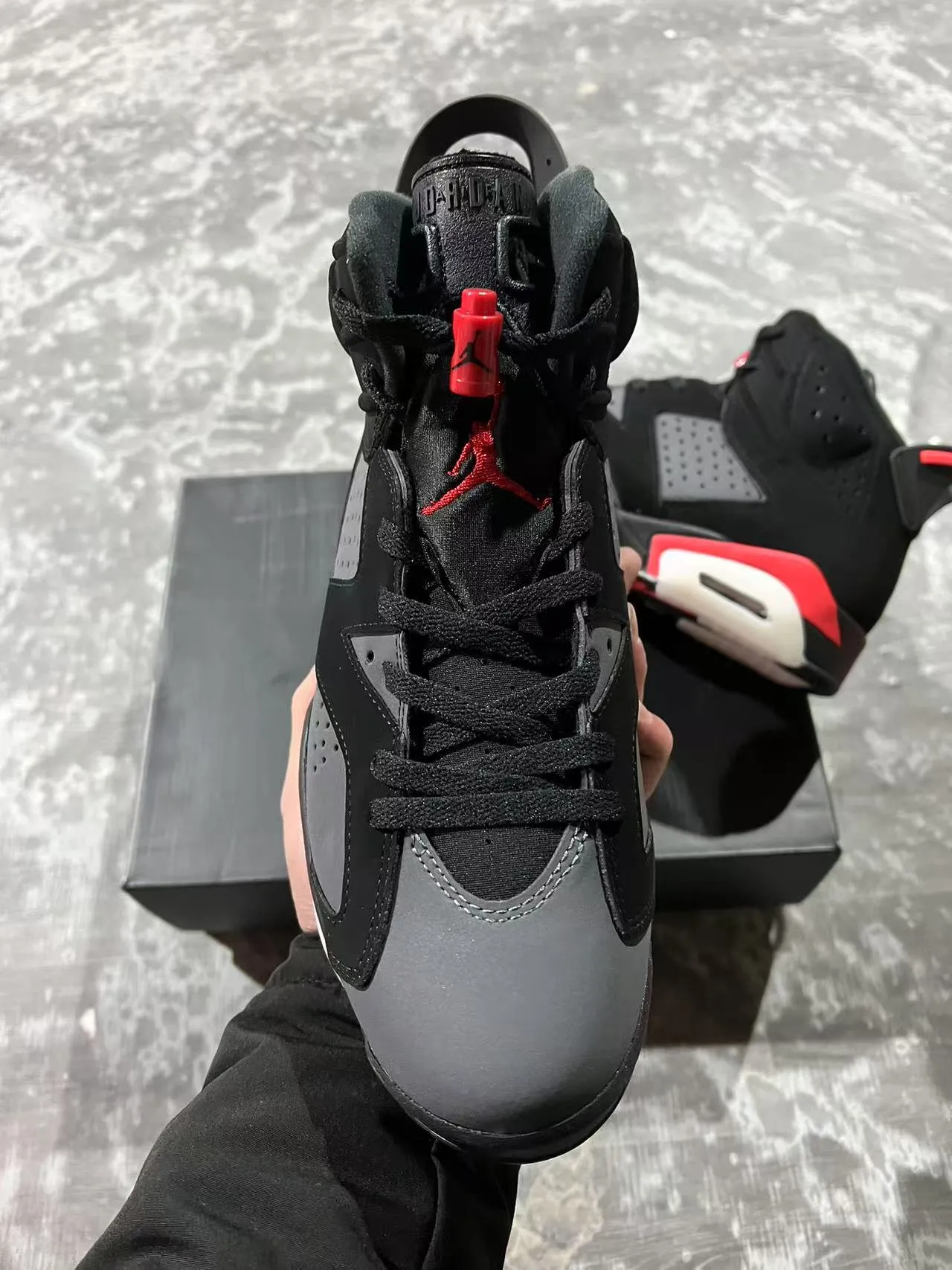 Air Jordan 6 Black Red White Basketball Shoes 3