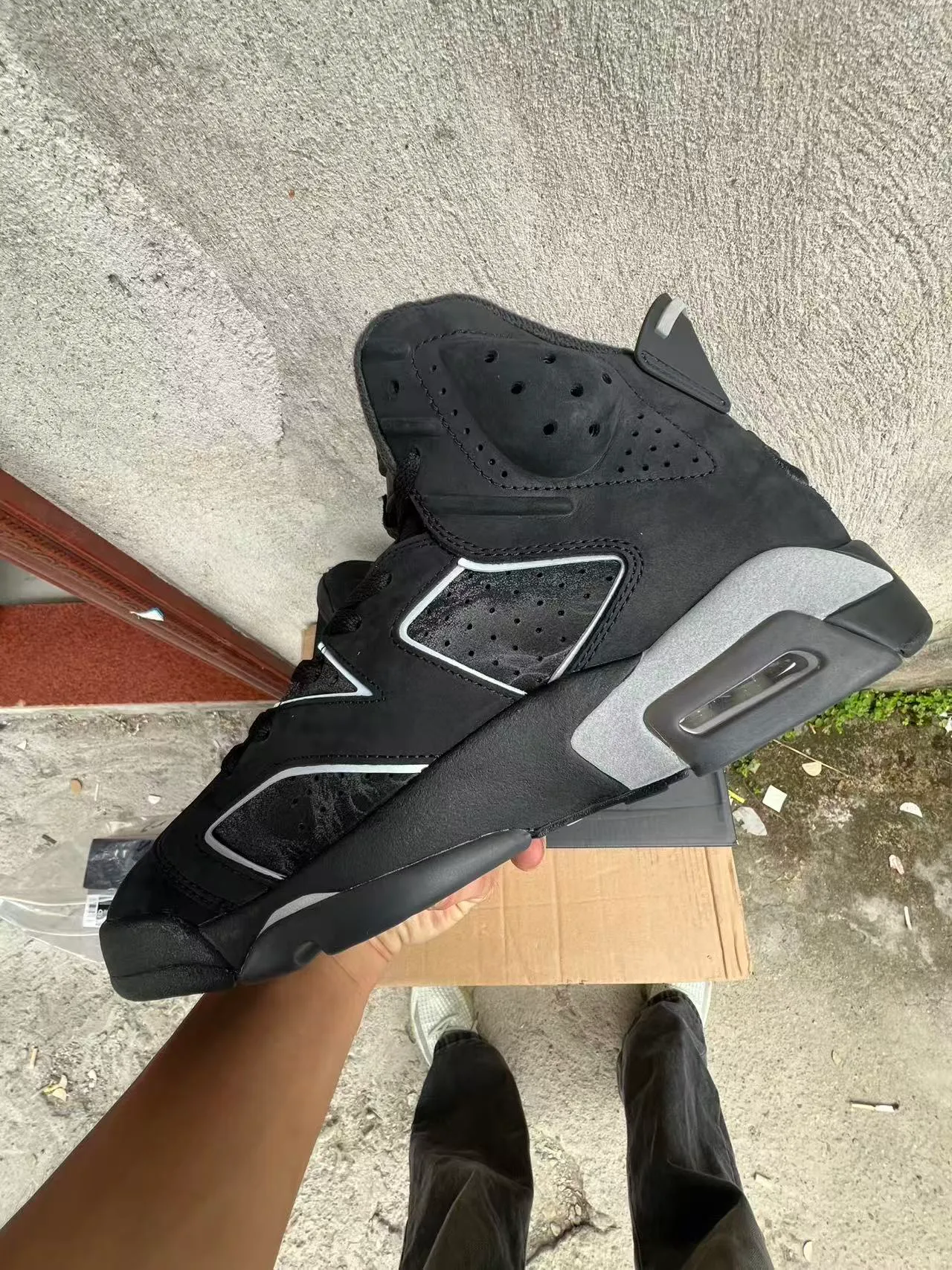 Air Jordan 6 Black Silver Basketball Shoes 4