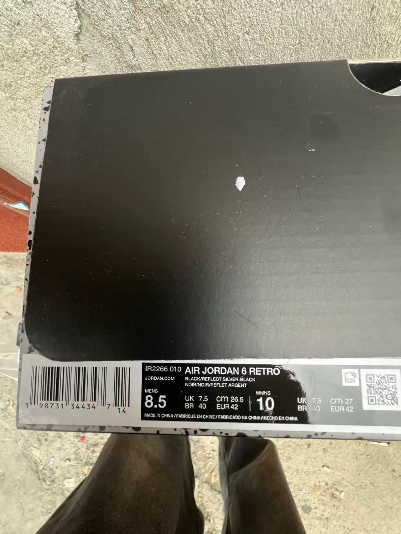 Air Jordan 6 Black Silver Basketball Shoes 9