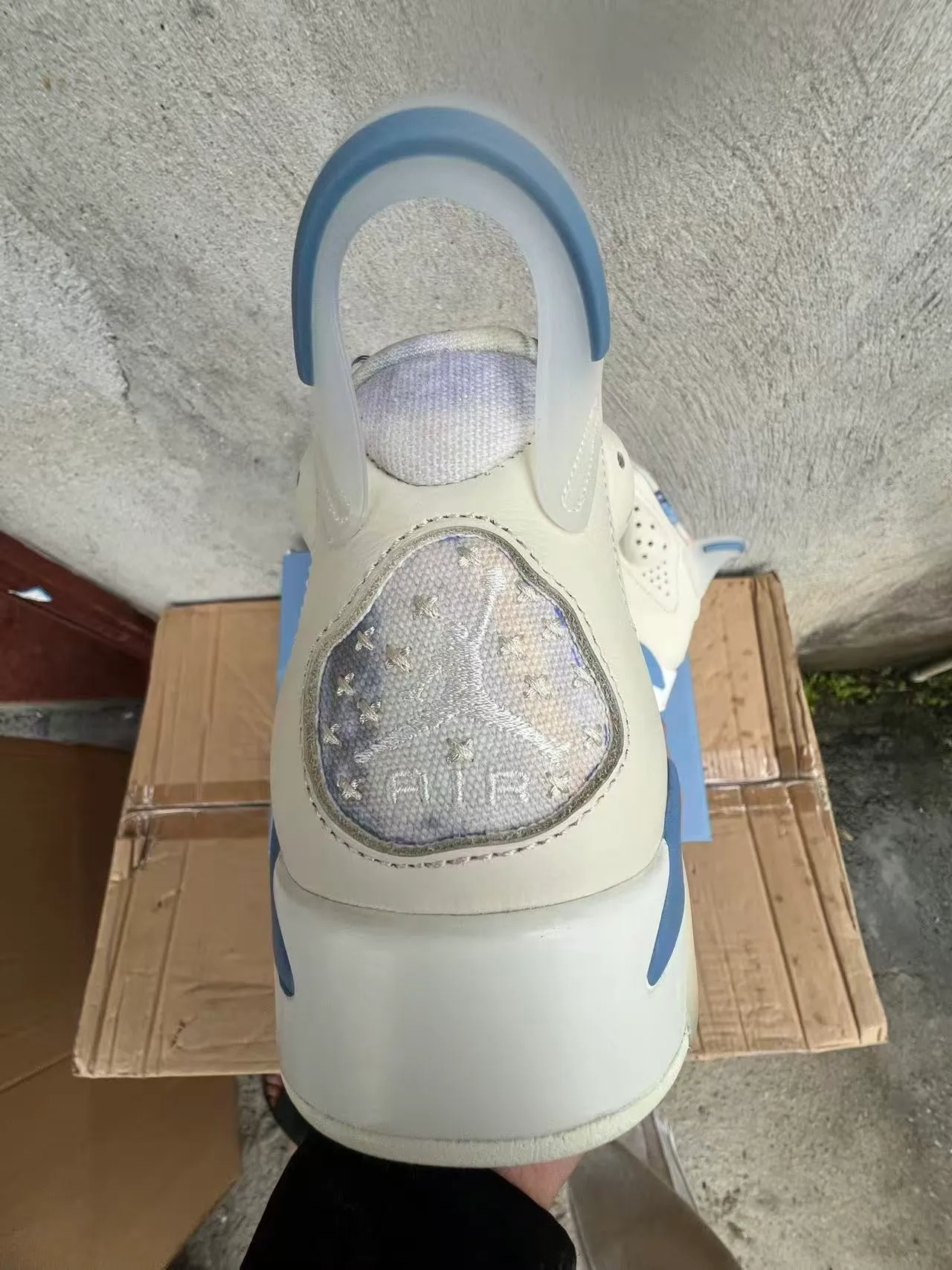 Air Jordan 6 Off-White and Light Blue Basketball Shoes 8