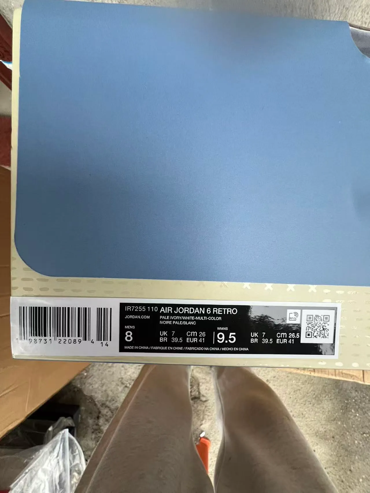 Air Jordan 6 Off-White and Light Blue Basketball Shoes 10