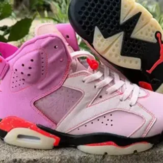 Air Jordan 6 Pink and Red Basketball Shoes