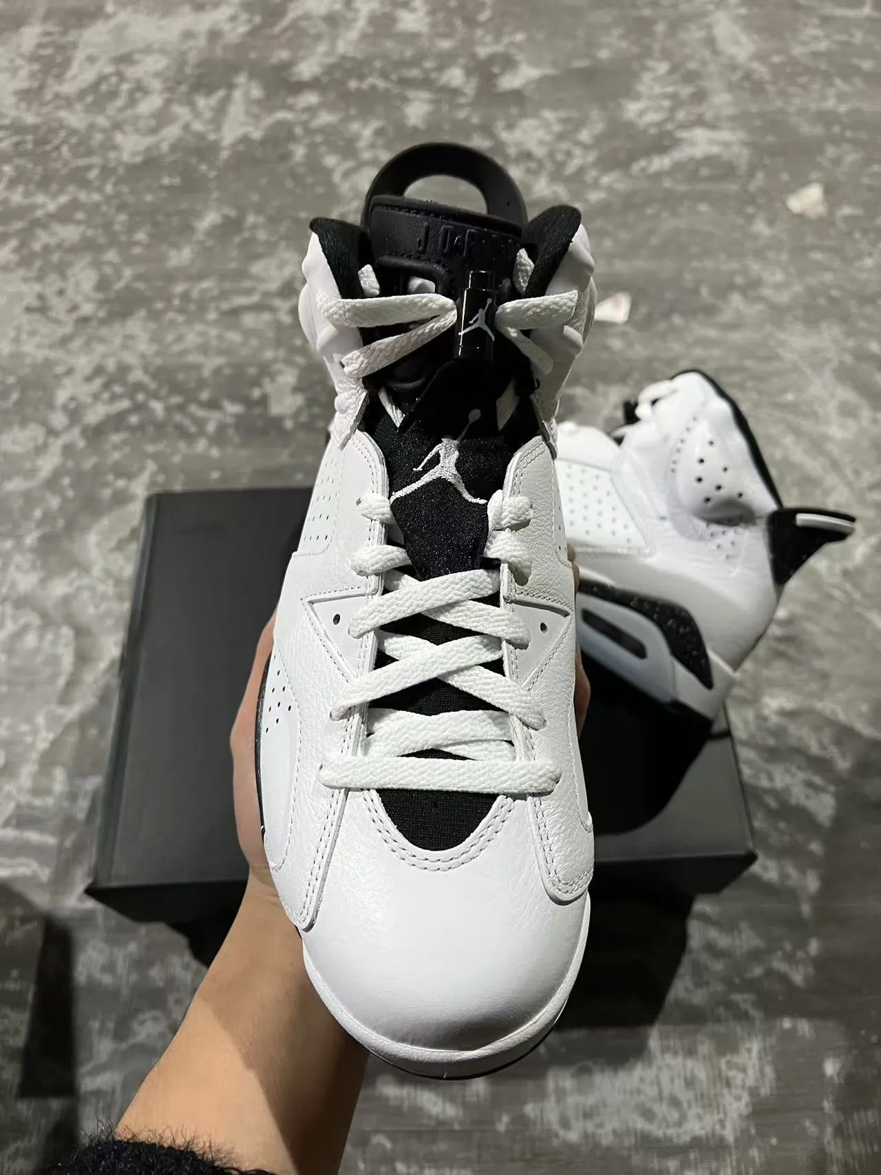 Air Jordan 6 White Black Speckle Basketball Shoes 3