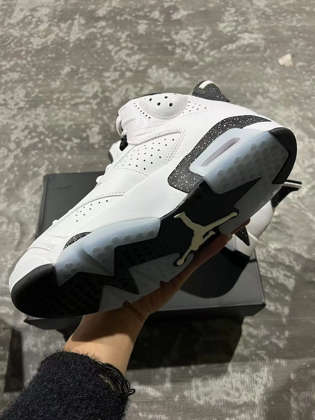Air Jordan 6 White Black Speckle Basketball Shoes 6
