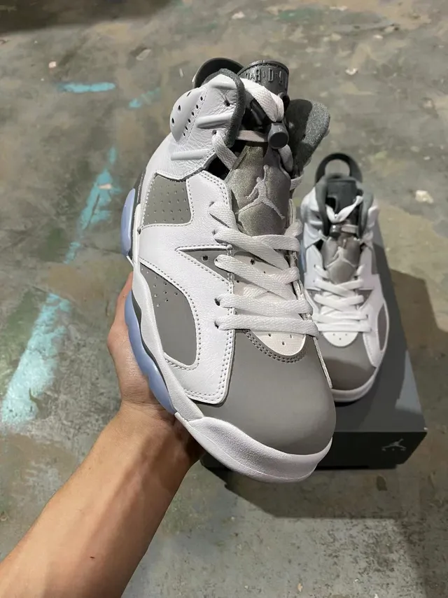 Air Jordan 6 White Cool Gray Light Blue Basketball Shoes 3