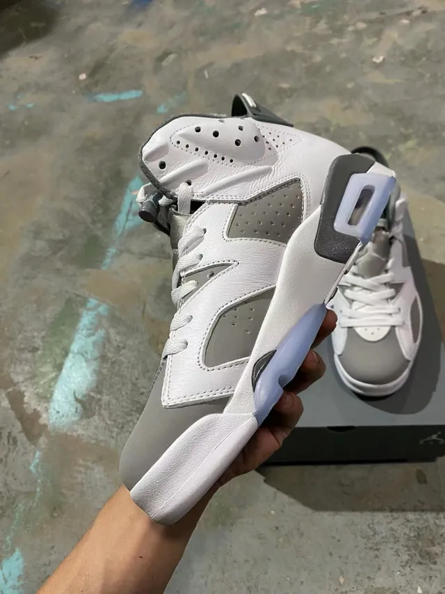 Air Jordan 6 White Cool Gray Light Blue Basketball Shoes 5
