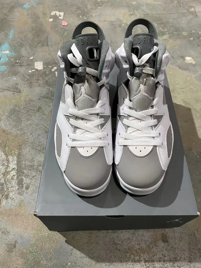Air Jordan 6 White Cool Gray Light Blue Basketball Shoes 9