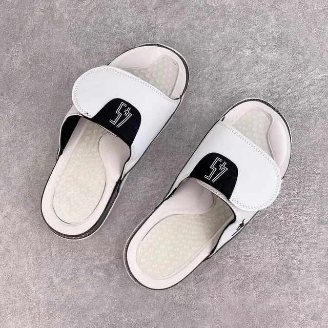 Chinelos slide Air Jordan Hydro 1 branco e preto 3