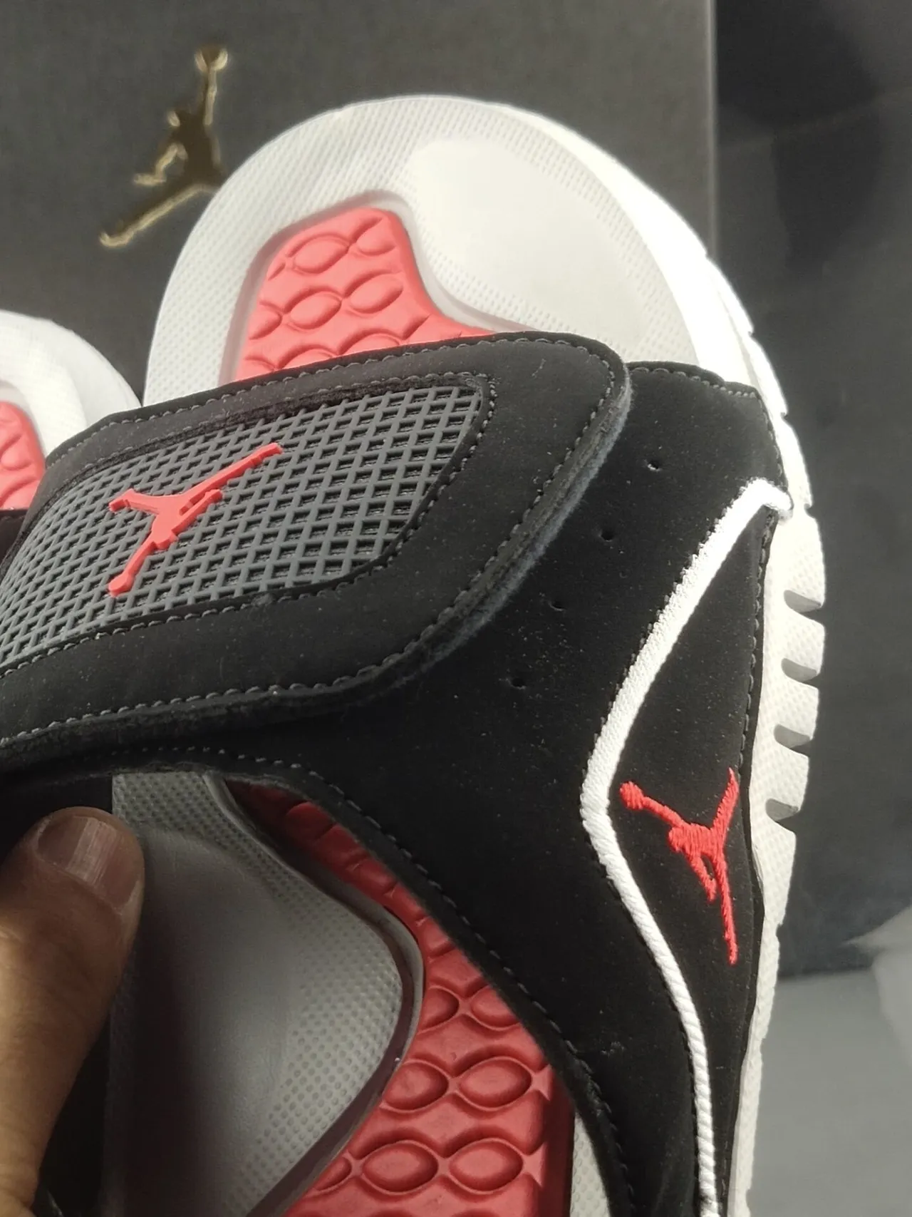 Air Jordan Hydro 6 Black White Red Slide Slippers 3