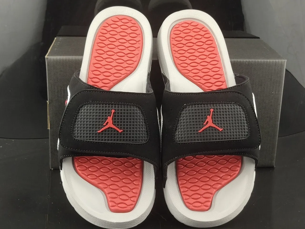 Air Jordan Hydro 6 Black White Red Slide Slippers 4