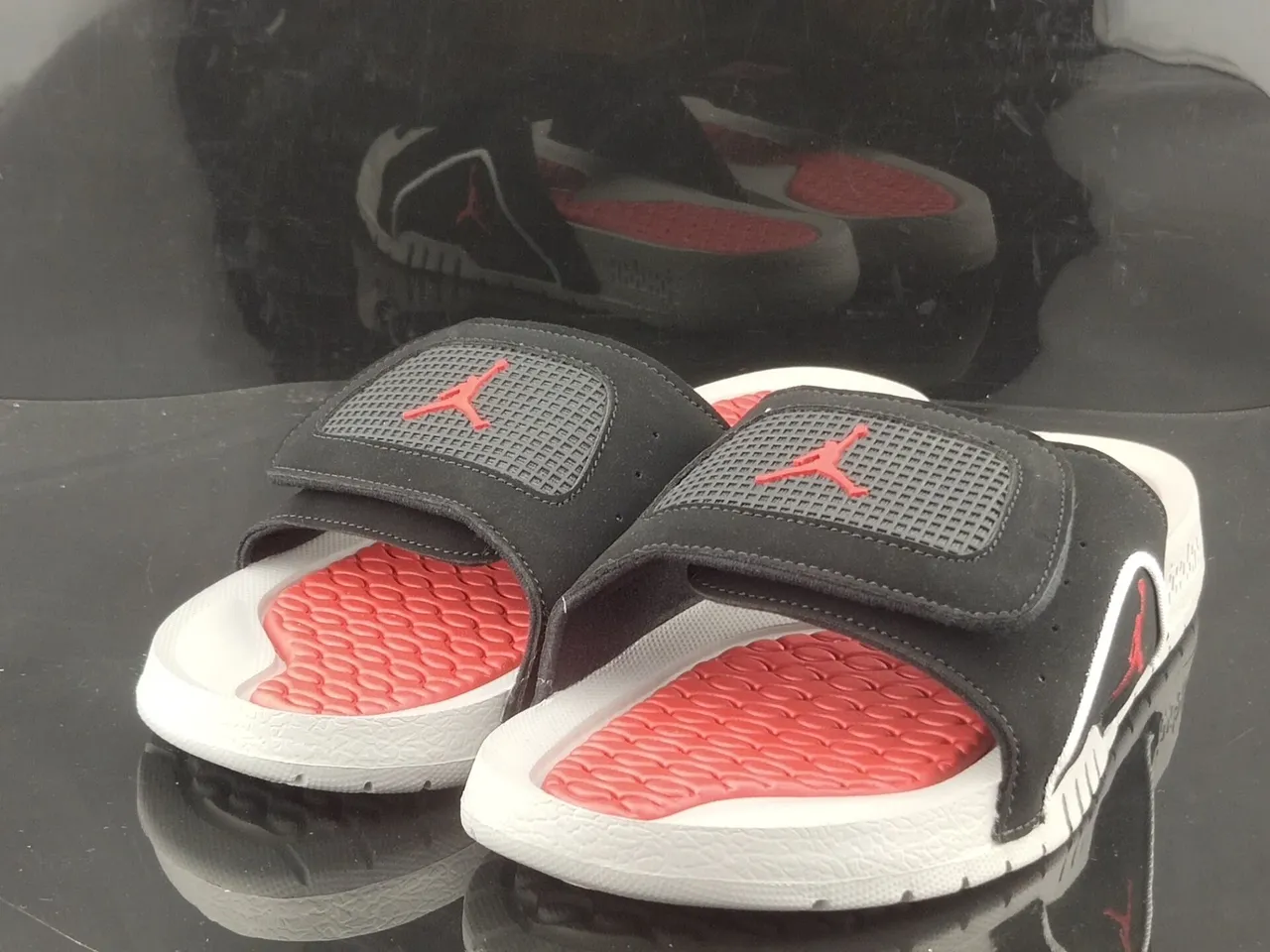Air Jordan Hydro 6 Black White Red Slide Slippers 5