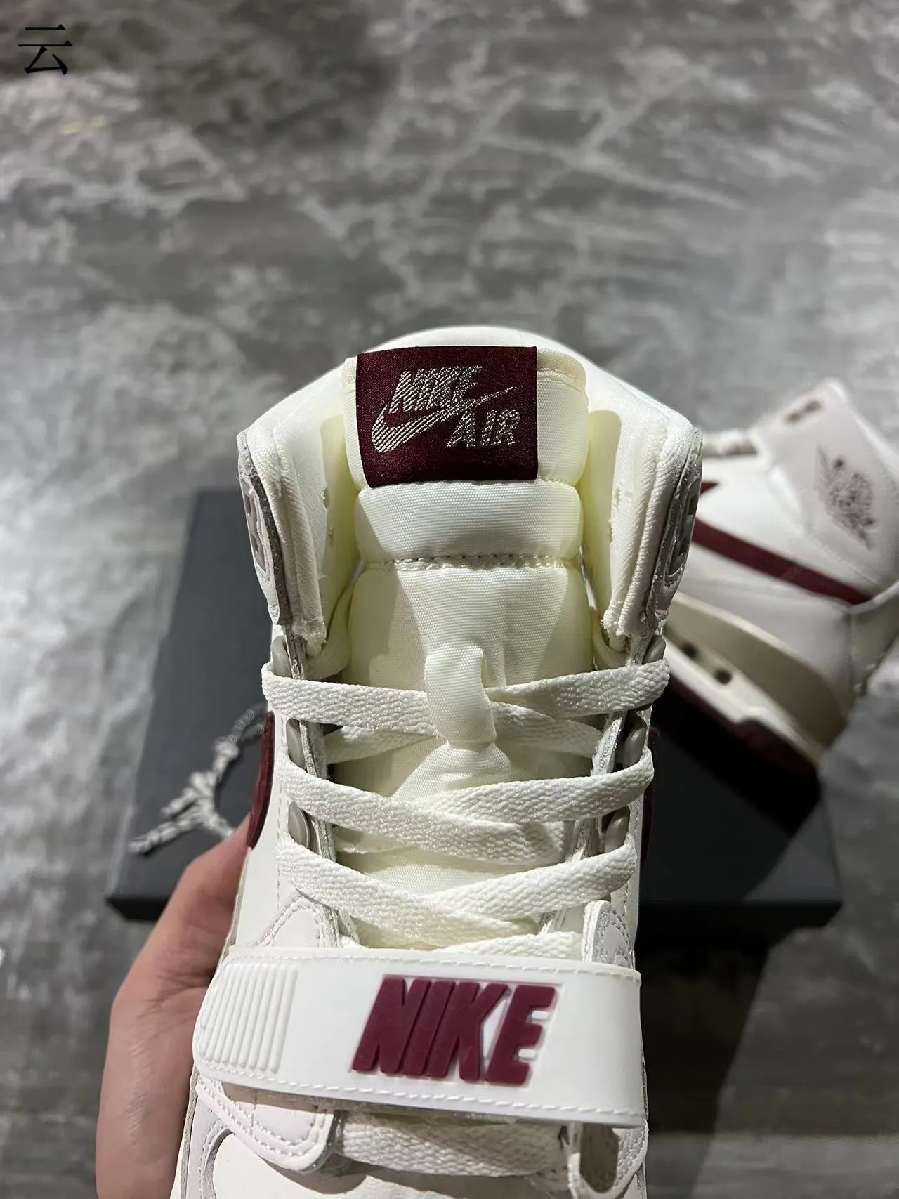 Air Jordan Legacy 312 Off-White Burgundy Metallic Gold Basketball Shoes 4