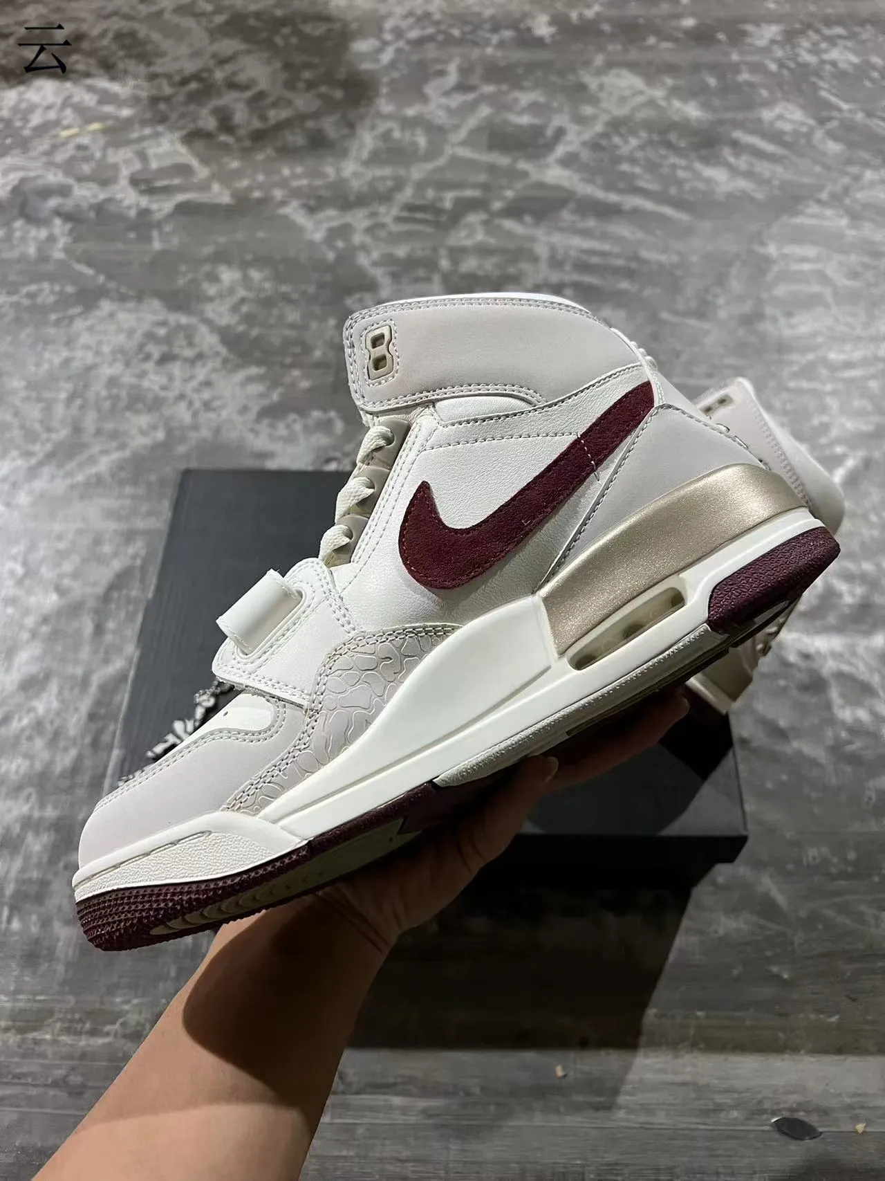 Air Jordan Legacy 312 Off-White Burgundy Metallic Gold Basketball Shoes 5