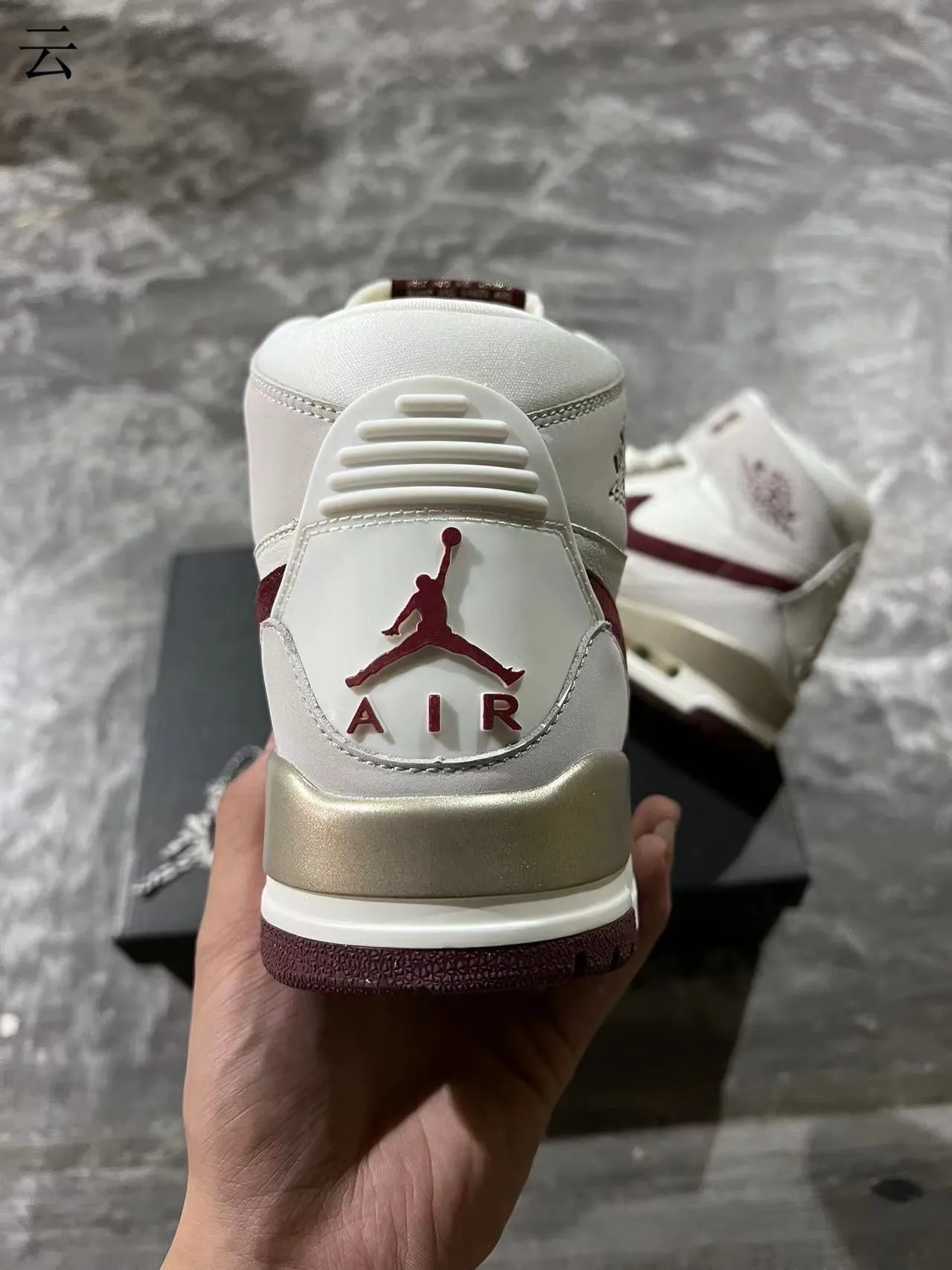Air Jordan Legacy 312 Off-White Burgundy Metallic Gold Basketball Shoes 8