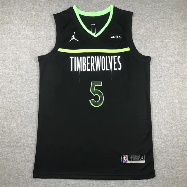Air Jordan Minnesota Timberwolves City Edition Maillot Noir Vert Néon 2
