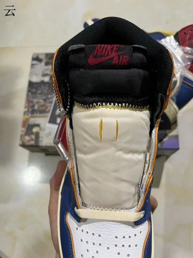 Air Jordan Navy White High-Top Leather-Paneled Basketball Shoes 4