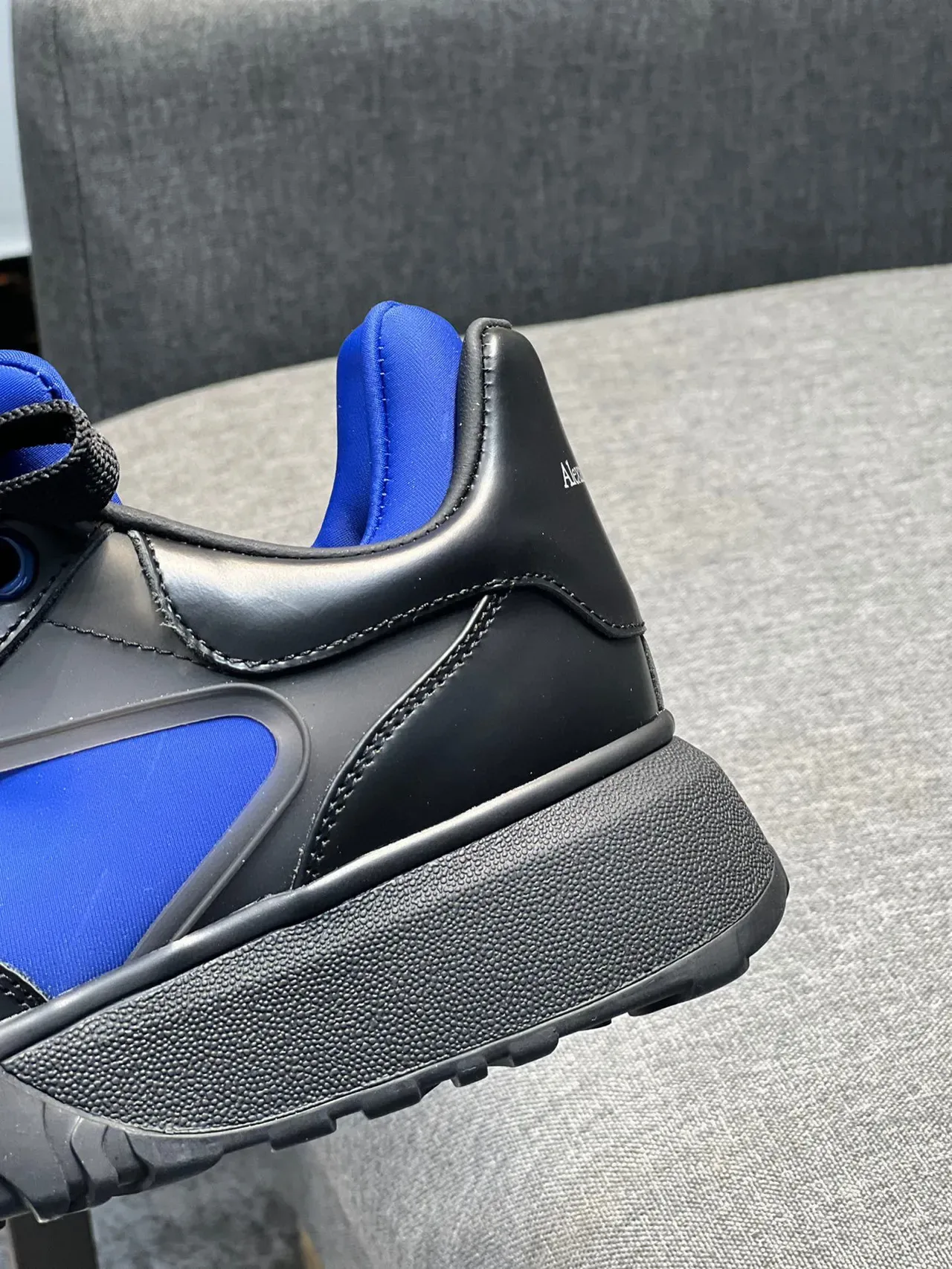 Alexander McQueen Oversized Sneaker Black and Royal Blue Lifestyle Sneakers 6